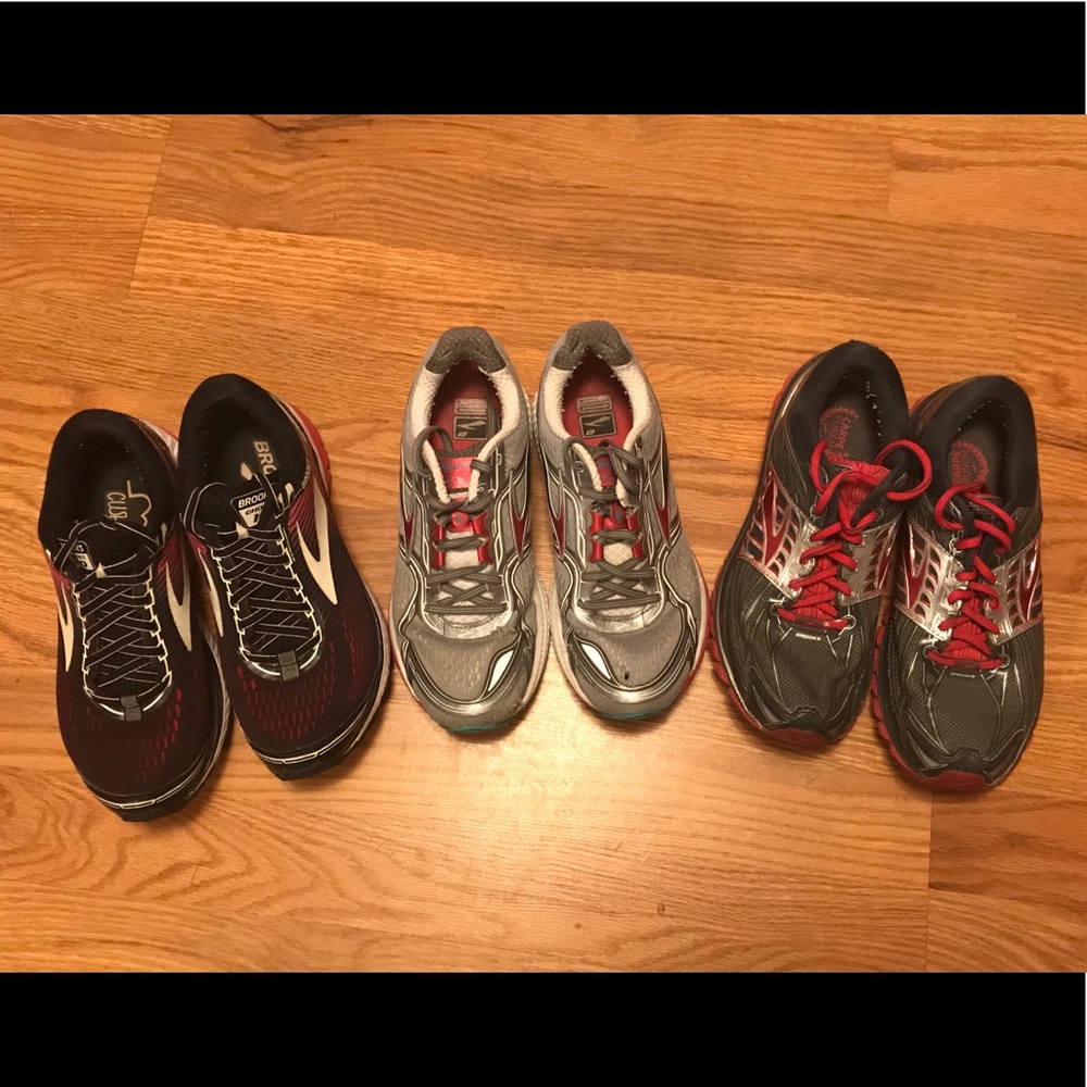 3 pair of women’s Brooks, size 8, pre-owned